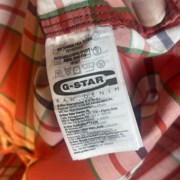 G-STAR RAW Men Rodger Check Casual Shirt Size Large - Picture 9 of 10